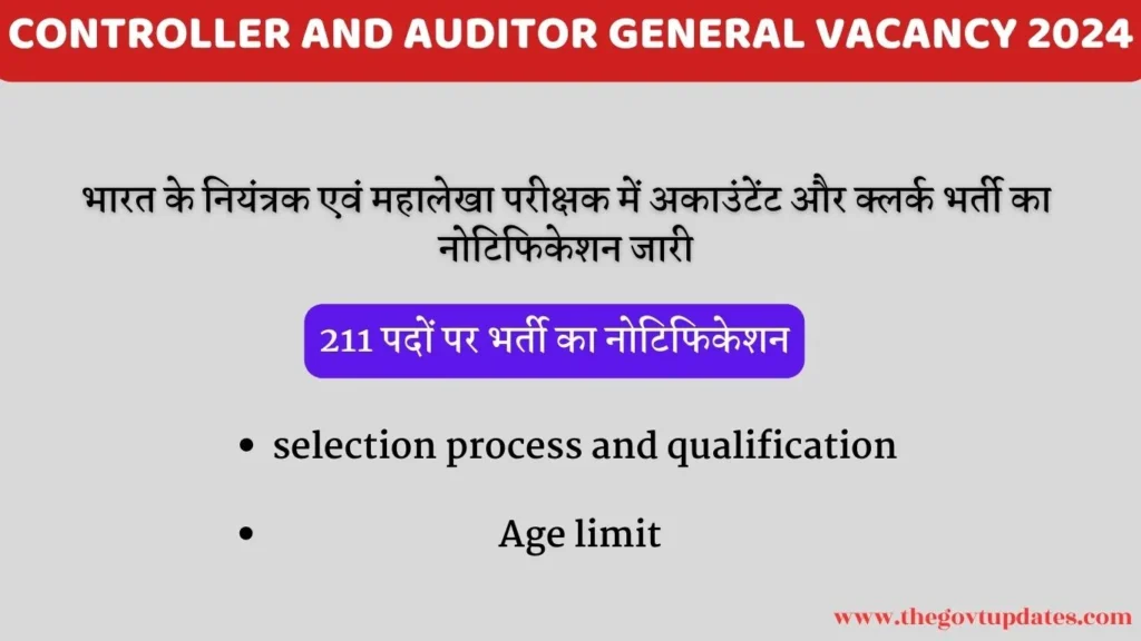Controller And Auditor General Vacancy 2024